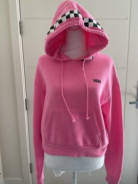 **Vans **Pink Pullover Hoodie with Checkerboard Hood